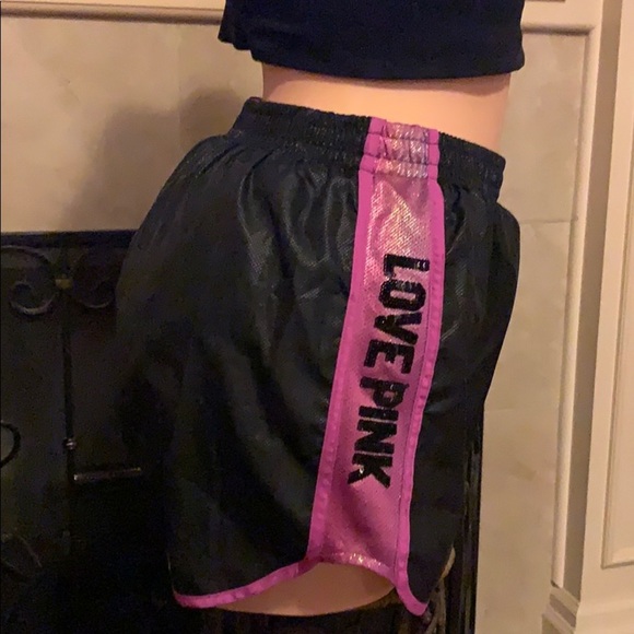 Victoria's Secret pink bling track shorts. Small - Picture 3 of 6